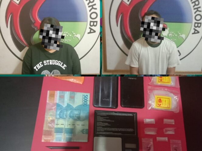 
					Caption: BA dan Ra, pasangan suami istri diamankan Polres PPU bersama barang bukti narkotika jenis Sabu-Sabu | Poto: Istimewa