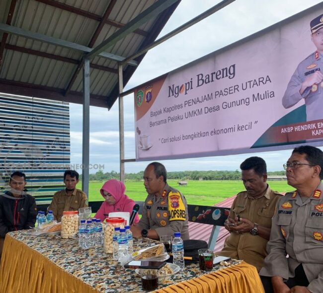 Kapolres PPU Ngopi Bareng Pelaku UMKM di Desa Wisata Babulu