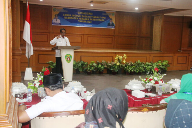 
					Caption: Asisten III Bidang Administrasi Umum, Kabupaten Penajam Paser Utara (PPU), H. Ahmad Usman membuka secara resmi sosialisasi lomba Inovasi Daerah (INOVDA) tingkat Organisasi Perangkat Daerah (OPD) se- Kabupaten PPU Tahun 2023 | Poto: Istimewa