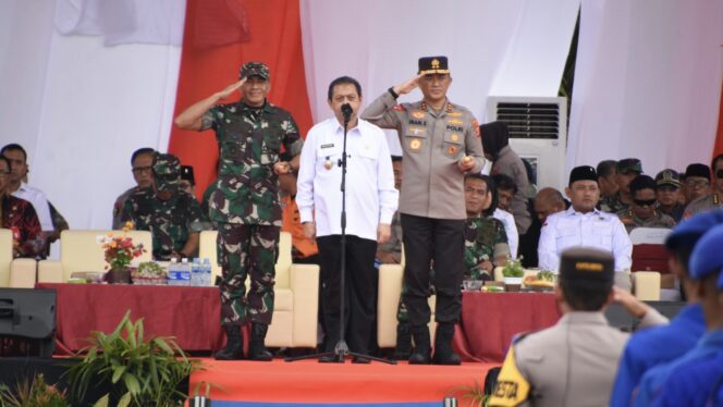 
					Poto: Apel Simulasi Sispamkota dalam rangka Pengamanan Pemilu 2024 di Samarinda. (DOK. Istimewa)