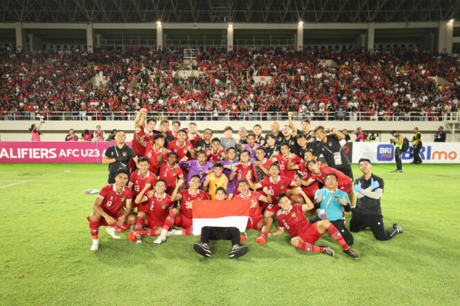 
					Poto: Timnas Indonesia U-23 berhasil mencetak sejarah dengan lolos untuk kali pertama ke putaran final Piala Asia U-23 di Qatar pada 2024. (DOK. Istimewa)