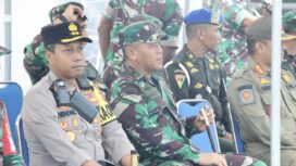 Foto: Jajaran TNI-Polri melaksanakan gelar Apel Pasukan dalam rangka persiapan Pengamanan Very Very Important Person (VVIP) yang dilaksanakan di Lapangan Mangga Dua, Desa Bukit Raya Kecamatan Sepaku Kabupaten Penajam Paser Utara (PPU). (DOK. Istimewa)