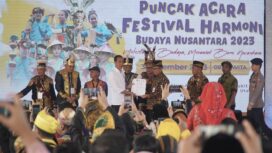 Foto: Presiden Republik Indonesia (RI), Joko Widodo (Jokowi) pada acara puncak festival harmoni budaya nusantara. (DOK. Istimewa)