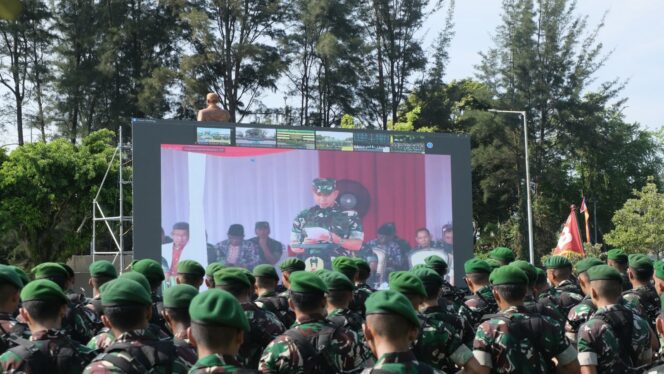 
					Foto: Apel Pengamanan Pemilu Tahun 2024 di lapangan Markas Kodam VI/Mulawarman. (DOK. Istimewa)