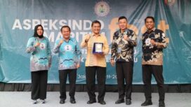 Asosiasi Pemerintah Daerah Kepulauan dan Pesisir Seluruh Indonesia (ASPEKSINDO) menggelar giat Aspeksindo Awards (24/11/2023) dalam rangkaian acara Aspeksindo Maritime Festival (AMF) 2023 di GOR Sunter Jakarta Utara. (DOK. Istimewa)