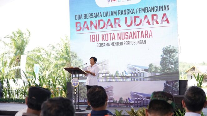 
					Foto: PENAJAM - Kementerian Perhubungan Republik Indonesia menggelar doa bersama dalam rangka pembangunan Bandar Udara (Bandara) Ibukota Nusantara (IKN) yang berada di Kelurahan Gresik. (DOK. Istimewa)