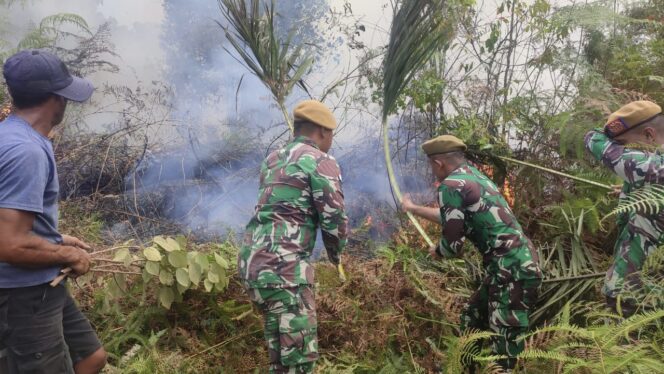 
					Foto: Kebakaran lahan sawit yang terjadi di Area Sei Kapal, Desa Sekaduyan Taka, Kecamatan Simanggaris, Kabupaten Nunukan, Kalimantan Utara (Kaltara) pada Senin (26/02/2024). (DOK. Istimewa)