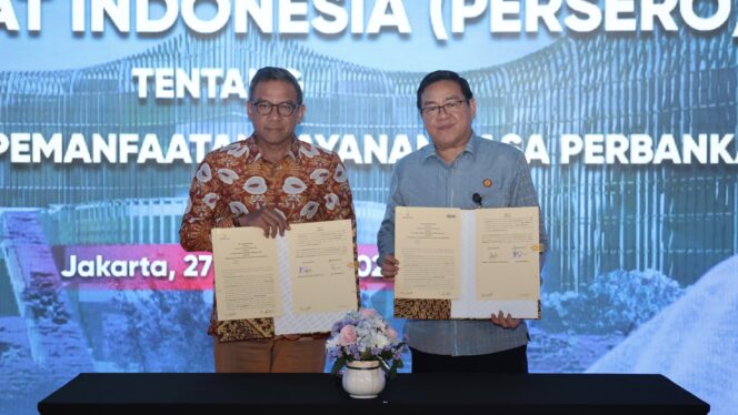 
					Foto: Penandatanganan nota kesepahaman (MoU) antara Bank Republik Indonesia (BRI) dan Otorita IKN di Gedung BRI I, Jakarta pada Selasa, (27/02/2024). (DOK. Istimewa)