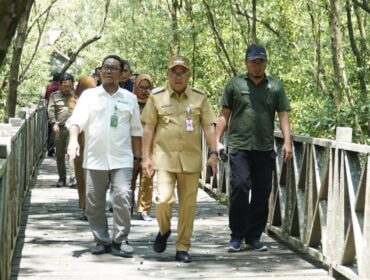 Foto: Pj. Bupati PPU Makmur Marbun saat kunjungi Ekowisata Mangrove di Kampung Baru. (DOK. Istimewa)