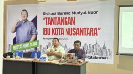Poto: Bacalon Bupati PPU Mudyat Noor menggelar Diskusi “Tantangan Ibu Kota Nusantara”. (DOK. Cahayaborneo.com)