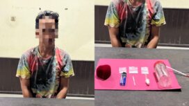 Foto: seorang pelaku K (43) berhasil diamankan bersama barang bukti berupa 3 paket narkotika jenis sabu-sabu. (DOK. Istimewa)