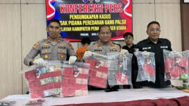 Foto: Polres PPU melaksanakan pres konferensi bersama awak media di Mapolres PPU, Jumat (26/4/2024).