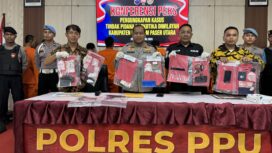 Foto: Polres PPU melaksanakan pres konferensi bersama awak media di Mapolres PPU, Jumat (26/4/2024).