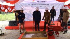 Foto: n Pj. Bupati PPU Makmur Marbun saat Ground Breaking kegiatan Hulu Migas oleh PT. Indosino Oil and Gas. (DOK. Istimewa)