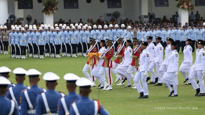 
					Foto: Upacara Peringatan Hari Ulang Tahun (HUT) ke-79 Kemerdekaan Republik Indonesia telah terlaksana di Lapangan Istana Negara Ibu Kota Nusantara (IKN). (DOK. Istimewa)