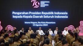 Foto: Foto: Presiden Joko Widodo menyampaikan pengarahan kepada para kepala daerah di Istana Negara, Ibu Kota Nusantara. (DOK. Istimewa)