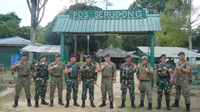 
					Patroli Terkoordinasi Seri II Tahun 2024 di Pos Serudong, yang terletak di perbatasan Malaysia. (Dok. Istimewa) 