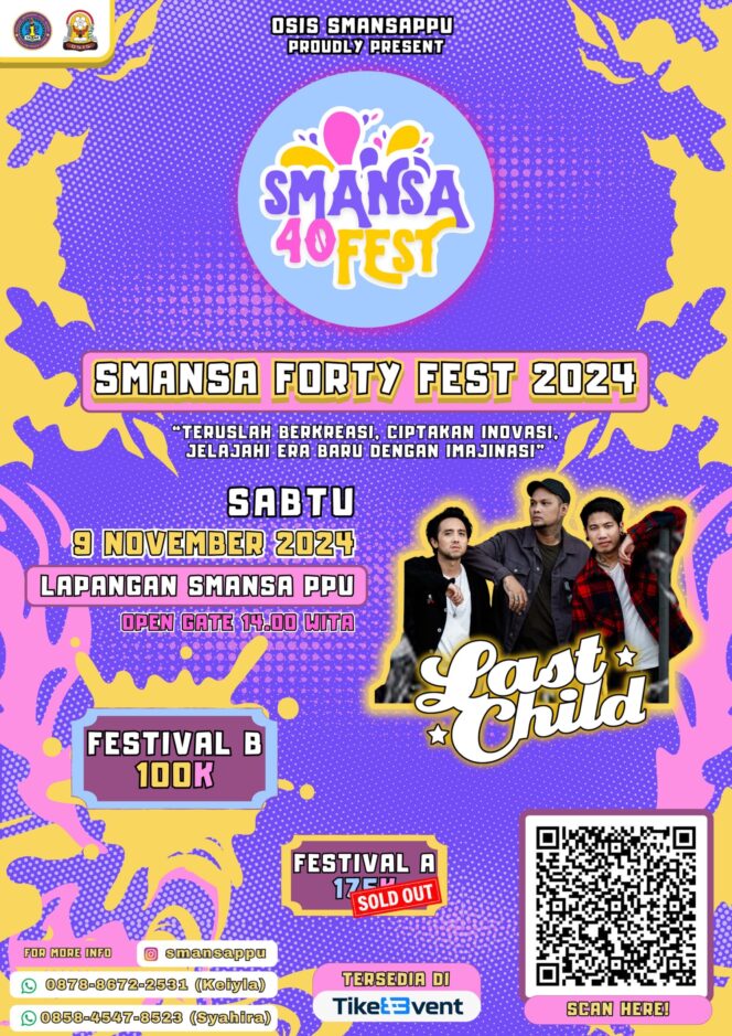 
					Foto: SMANSA PPU Gelar HUT ke-40 dengan Tema Fantasi, Hadirkan Bazar, Lomba, dan Konser Last Child (SMANSA 40 FEST)