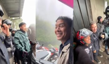 Foto: tangkapan layar video cowok yanh berteduh bareng The Dudas Minus One (Dok. instagram/@folkshitt)