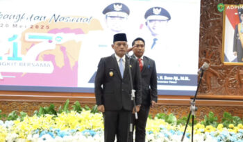 foto: Tangkapan layar Seno Aji saat memimpin upacara Harkitnas 117 (Dok. instagram/pemprov_kaltim)
