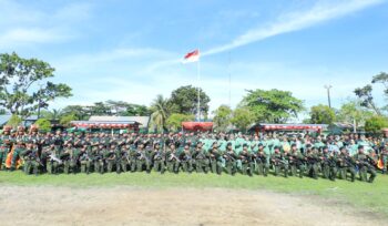Foto: Penyambutan personel Batalyon Infanteri 600/Modang (Dok. Pendam VI/Mlw)