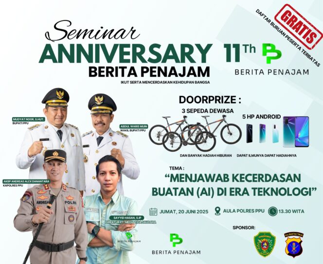 
					Berita Penajam Akan Gelar Seminar Anniversary ke-11, Bakal Bahas AI di Era Teknologi   