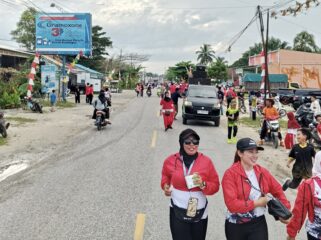 Foto : Kegiatan pengamanan Polsek Babulu, bersama dengan Satpol- PP dan TNI, (Dok : CahayaBorneo/AJI)
