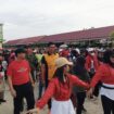 Foto : kegiatan jalan santai yang terletak di Kecamatan Babulu, (Dok : CahayaBorneo/AJI)
