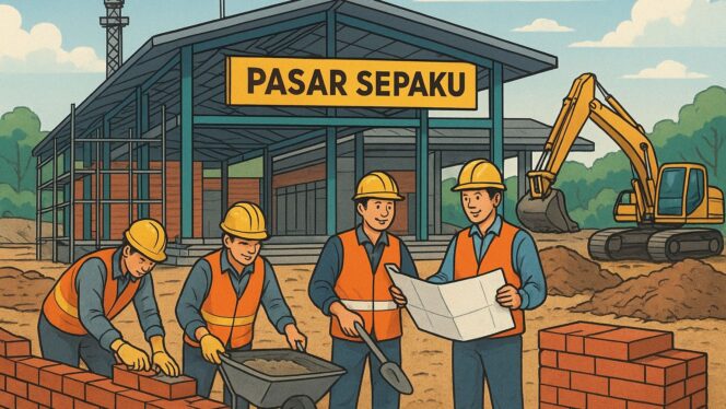 
					Foto: Ilustrasi pembangunan Pasar Sepaku (Dok. AI)