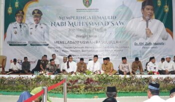 Foto : Suasana peringatan Maulid Nabi Muhammad SAW 1447 H yang digelar Pemkab Penajam Paser Utara di Aula Masjid Agung Al-Ikhlas. (Dok. Humas PPU)