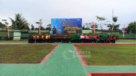 Foto : Kegiatan HUT RI ke- 80, dengan melaksanakan senam bersama, (Dok : CahayaBorneo/AJI).