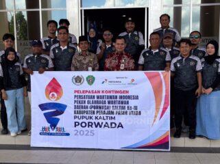 Foto: Pelepasan Pekan Olahraga Wartawan Daerah (Porwada) Kalimantan Timur (Kaltim) III oleh Wartawan PPU (Dok: CahayaBorneo/AJI)