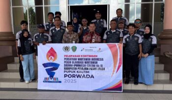 Foto: Pelepasan Pekan Olahraga Wartawan Daerah (Porwada) Kalimantan Timur (Kaltim) III oleh Wartawan PPU (Dok: CahayaBorneo/AJI)