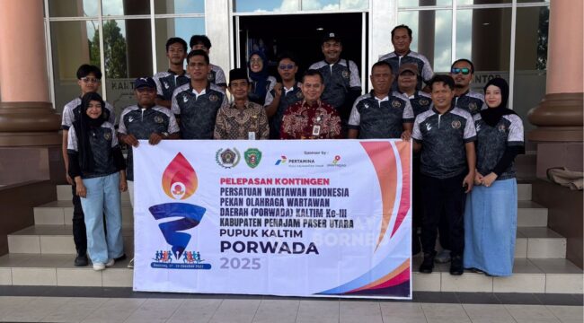 Foto: Pelepasan Pekan Olahraga Wartawan Daerah (Porwada) Kalimantan Timur (Kaltim) III oleh Wartawan PPU (Dok: CahayaBorneo/AJI)