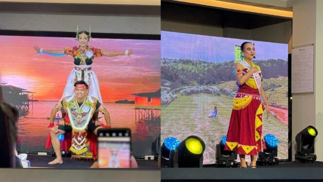 
					Foto: ara finalis Duta Wisata dan Putri Pariwisata Kalimantan Timur 2025 menampilkan bakat terbaik mereka dalam Malam Unjuk Bakat di Hotel Swiss-Belhotel Samarinda (Dok. Instagram/@dinaspariwisatakaltim)