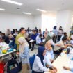Foto : Pegawai dan masyarakat sekitar mengikuti program Cek Kesehatan Gratis (CKG) yang digelar Otorita Ibu Kota Nusantara (IKN) di Balai Kota Otorita IKN, Kamis (9/10/2025). (Dok. Humas OIKN)
