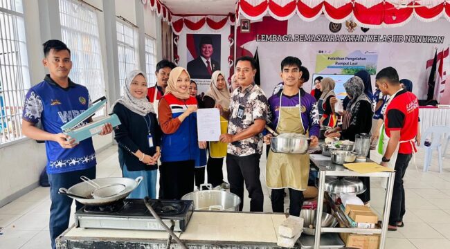 Foto: Peserta Warga Binaan Pemasyarakatan (WBP) Lapas Kelas IIB Nunukan mengikuti pelatihan pengolahan rumput laut yang diselenggarakan oleh PT Pertamina EP Tarakan Field, bekerja sama dengan Lapas Nunukan, Kalimantan Utara, 26–27 September 2025. (Dok. PEP)