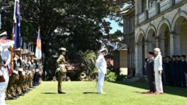 Foto: Penyambutan Upacara Kenegaraan oleh Gubernur Jenderal Australia Sam Mostyn kepada Presiden Republik Indonesia, Prabowo Subianto di Admiralty House, Sydney, pada Rabu, 12 November 2025. (Dok. BPMI Setpres)