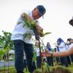 Foto: Dalam semangat memperingati Hari Cinta Puspa dan Satwa Nasional yang jatuh setiap 5 November, Otorita IKN menanam 600 pohon di Plaza Seremoni, Kawasan Inti Pusat Pemerintahan (KIPP) IKN pada Rabu (05/11/2025). (Dok. Humas OIKN)