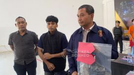 Foto: Unit Tindak Pidana Umum (Tipidum) Satuan Reserse Kriminal (Satreskrim) Polres Penajam Paser Utara (PPU) berhasil mengungkap kasus penipuan jual beli emas palsu yang merugikan seorang pedagang emas hingga belasan juta rupiah. Dalam kasus ini, dua pria berinisial M.T. (33) dan M.S. (52). (Dok: CahayaBorneo/AJI)