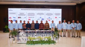Foto: Kegiatan penandatanganan enam kontrak dan pre-constructions meeting antara Otorita IKN dan para penyedia jasa di Kantor Kemenko 4 (10/11/2025). (Dok. Humas OIKN)