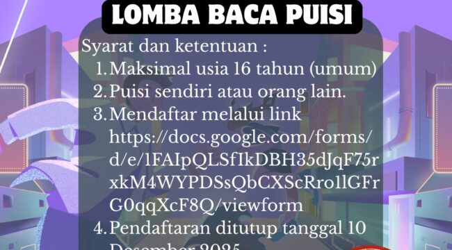 Foto: Poster Event Pea Bai VII, salah satunya Lomba Baca Puisi “Nusantara Ku di PPU” (Dok. Istimewa)